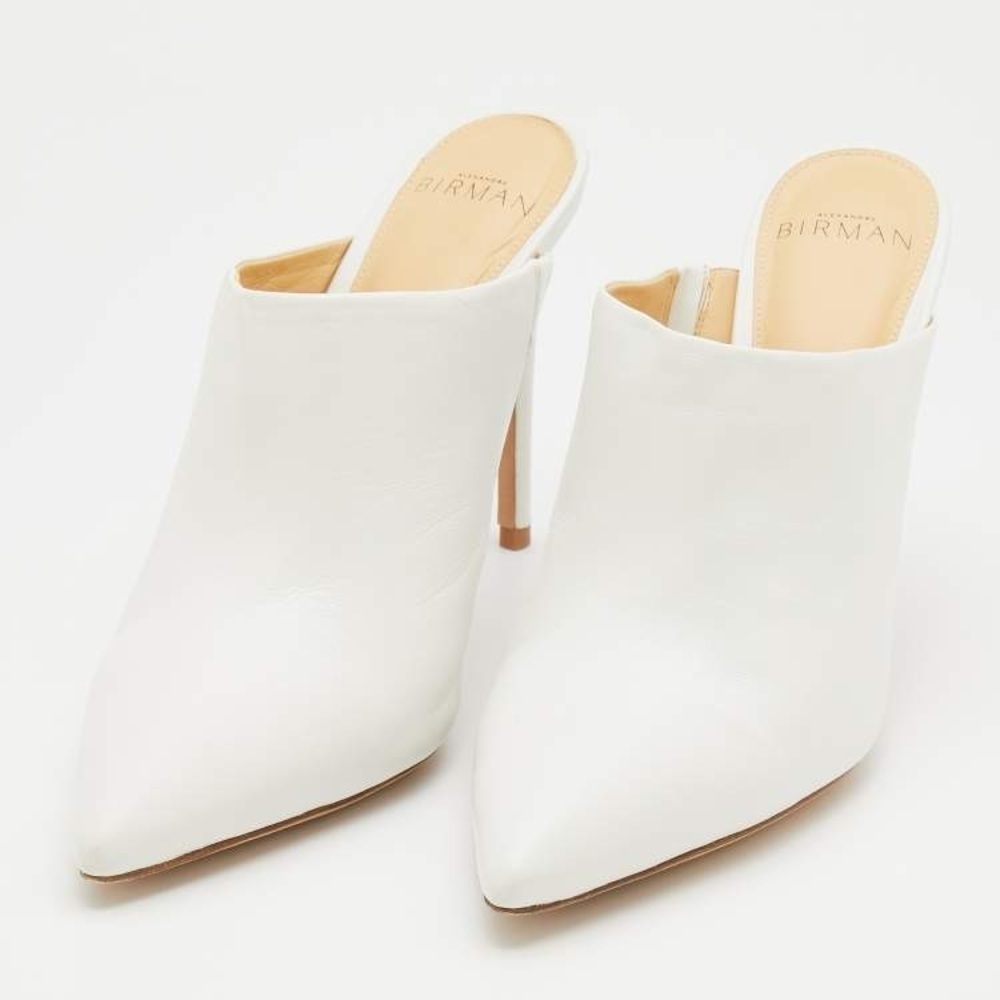 Alexandre Birman white leather mule size: 6US /36 EU